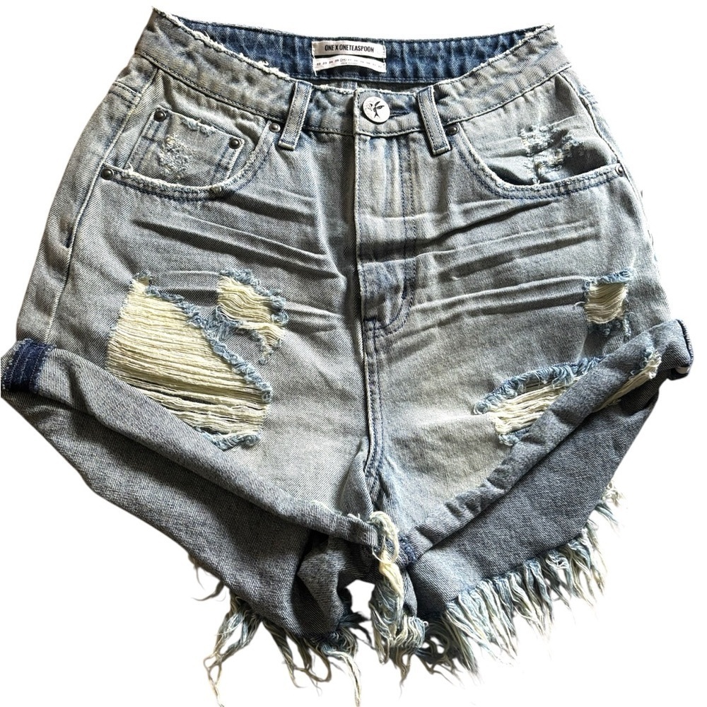 One Teaspoon High Waisted Bandits Denim Shorts NWT
